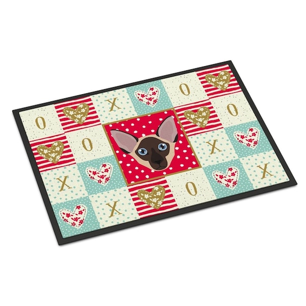 Carolines Treasures 18 x 27 in. Colorpoint Shorthair Cat Love Indoor or Outdoor Mat CK5106MAT - main